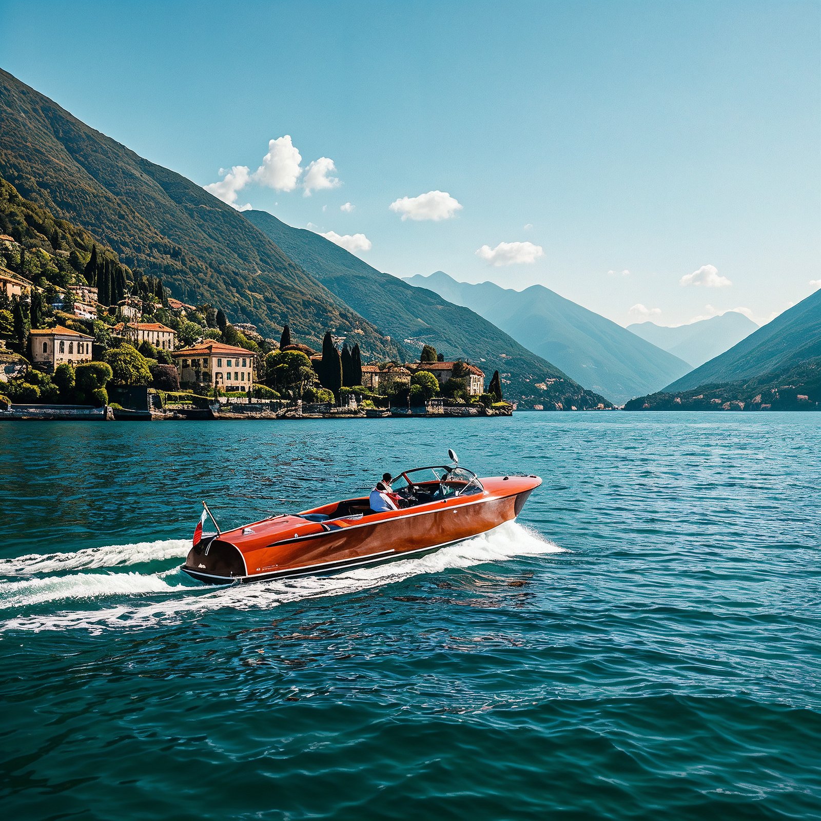 Luxury boat on Lake Como